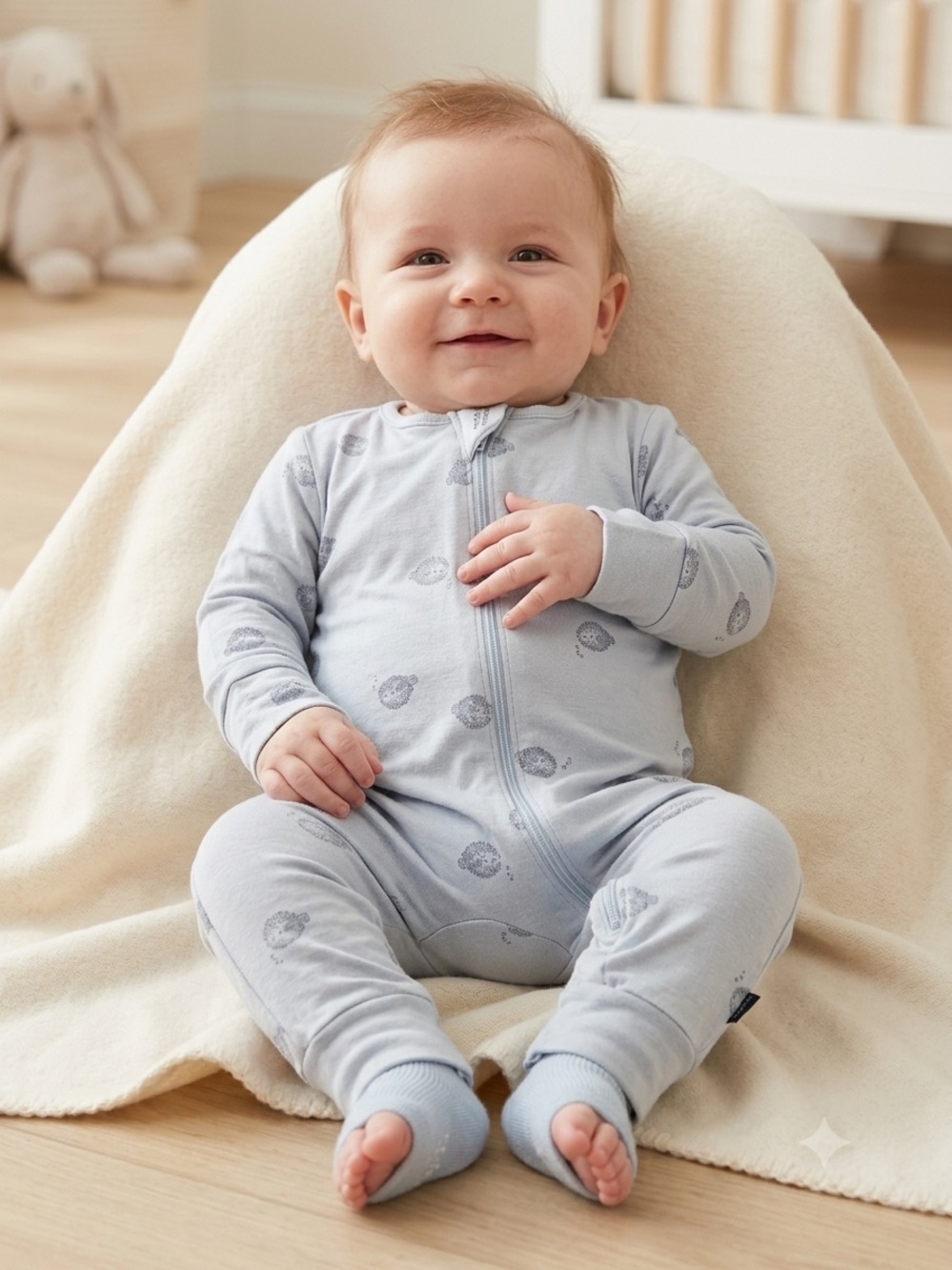 🎉(0-3m) Modern Moments by Gerber Pufferfish Bamboo Sleep & Play